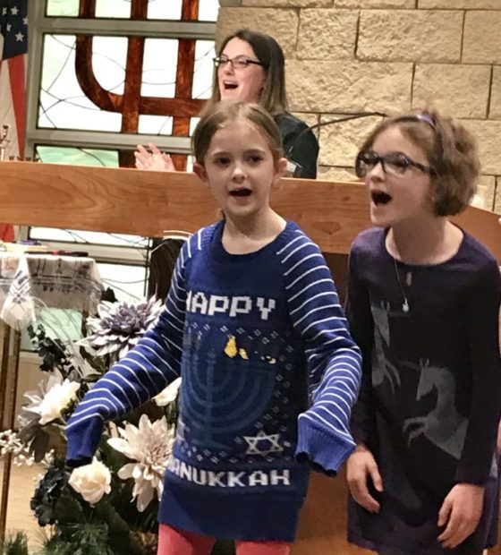 Carrie and kids Hanukkah 2018