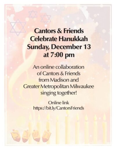 Cantor Concert 2020 Cantor Martin and Marsha Fensin will be participating in the performance.